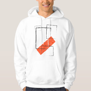 Rotes abstraktes geometrisches Streetwear Kapuzenp Hoodie