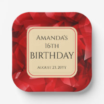 Rotes abstraktes Kristall-Design Geburtstag Benutz