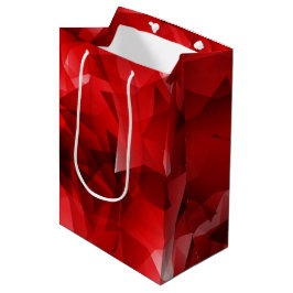 Rotes abstraktes Kristall-Geburtstags-Custom-Text Mittlere Geschenktüte