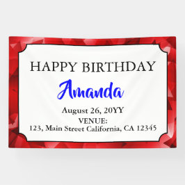 Rotes abstraktes Kristalldesign Geburtstag Benutze Banner