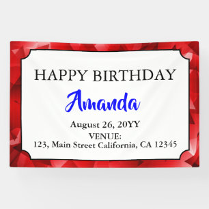 Rotes abstraktes Kristalldesign Geburtstag Benutze Banner