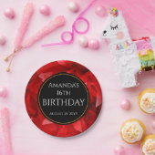 Rotes abstraktes Kristalldesign Geburtstag Benutze Pappteller (Party)