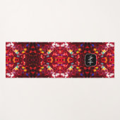 Rotes abstraktes Mosaik glänzender Glitzer mandala Yogamatte (Vorderseite (Horizontal))