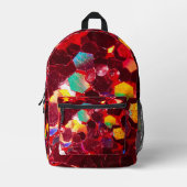 Rotes abstraktes Mosaikbild glänzender Glitzer Bedruckter Rucksack (Vorderseite)