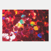 Rotes abstraktes Mosaikbild glänzender Glitzer Geschenkpapier Set (Vorderseite)