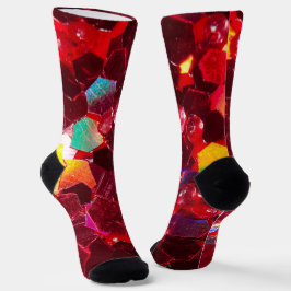 Rotes abstraktes Mosaikbild glänzender Glitzer Socken