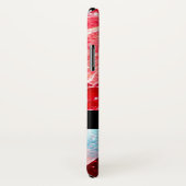 Rotes abstraktes Mosaikmuster Glitzer-Muster Monog Case-Mate iPhone Hülle (Hinten/Rechts)