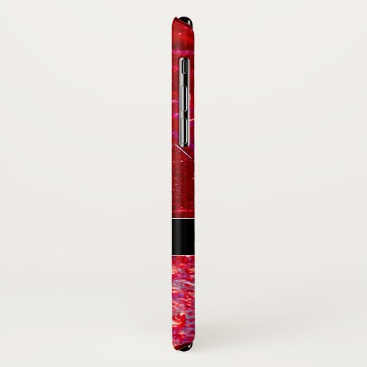 Rotes abstraktes Mosaikmuster Glitzer-Muster Monog Case-Mate iPhone Hülle (Hinten/Links)