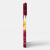 Rotes abstraktes Mosaikmuster Glitzer-Muster Monog iPhone Hülle (Rechte Seite)