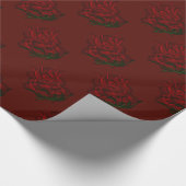 Rotes Abstraktes Rote Rose-Wrapper Geschenkpapier (Ecke)