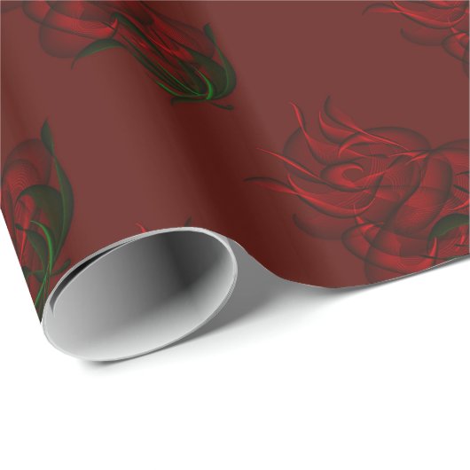 Rotes Abstraktes Rote Rose-Wrapper Geschenkpapier (Rolleneckpunkt)