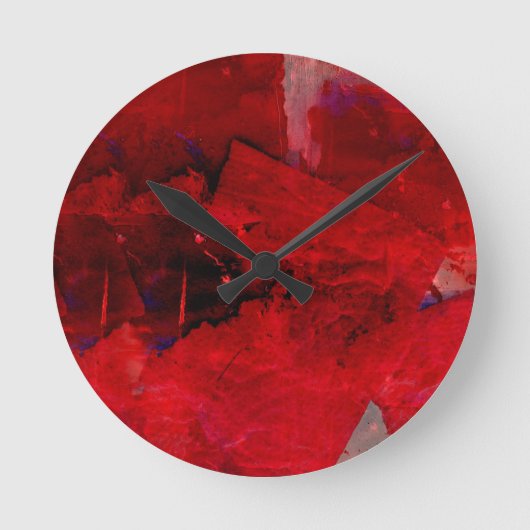 Rotes abstraktes runde wanduhr (Vorderseite)