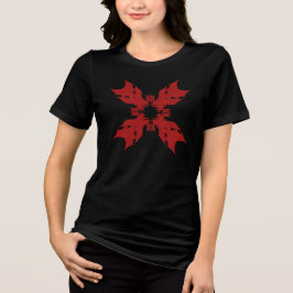 Rotes Abstraktes Schneeflocken Florenz Zeitgenössi Tri-Blend Shirt