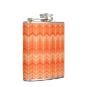 Rotes abstraktes Zickzacktextilmuster Flachmann (Rechts)