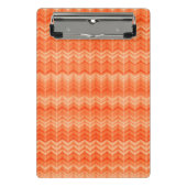 Rotes abstraktes Zickzacktextilmuster Mini Klemmbrett (Vorderseite)
