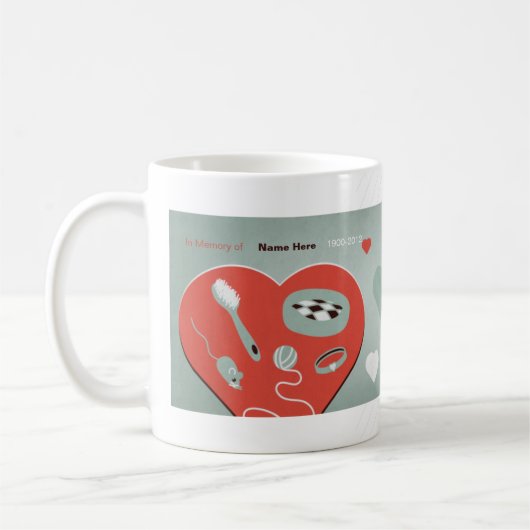 "Rotes Abzeichen des Kätzchens" Kaffeetasse (Links)
