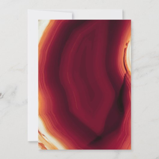 Rotes Achatstück und Rahmen-Hochzeit im Herbst Einladung (Rückseite)