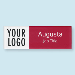 Rotes Acryl Namensschild Logo Magnetisch Professio Namenschild