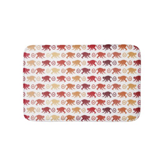 Rotes Affe-Muster Badematte (Vorderseite)