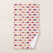 Rotes Affe-Muster Badhandtuch Set (Handtuch)