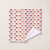 Rotes Affe-Muster Badhandtuch Set (Waschlappen)