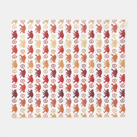 Rotes Affe-Muster Fleecedecke (Vorderseite (Horizontal))