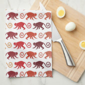 Rotes Affe-Muster Geschirrtuch (Viertel Falte)