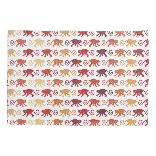 Rotes Affe-Muster Kissenbezug (Rückseite-Links)