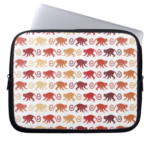 Rotes Affe-Muster Laptopschutzhülle (Vorderseite)