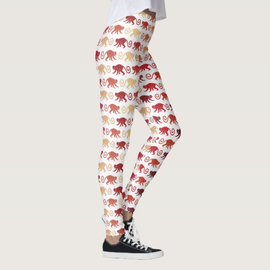 Rotes Affe-Muster Leggings (Rechts)