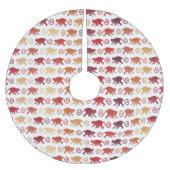 Rotes Affe-Muster Polyester Weihnachtsbaumdecke (Vorderseite)