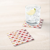 Rotes Affe-Muster Rechteckiger Pappuntersetzer (Vor Ort)