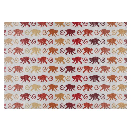 Rotes Affe-Muster Schneidebrett (Vorderseite)