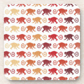 Rotes Affe-Muster Untersetzer (Vorderseite)