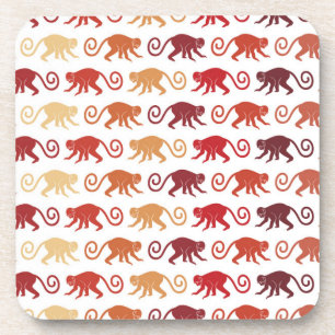 Rotes Affe-Muster Untersetzer