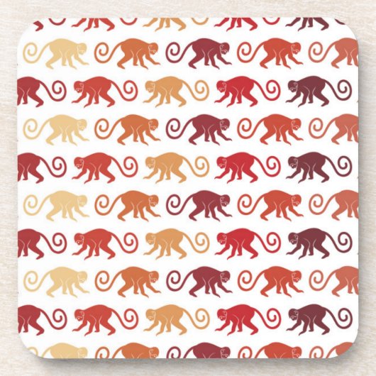 Rotes Affe-Muster Untersetzer (Vorderseite)