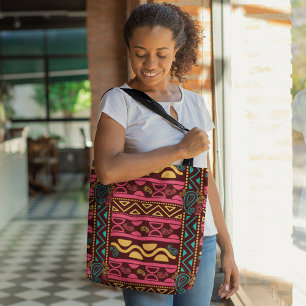 Rotes Afrikanisches Aztekenmuster Tasche