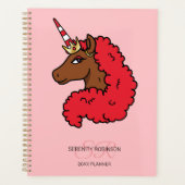 Rotes Afro-Einhorn Planer (Vorderseite)