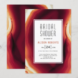 Rotes agate Slice Hochzeit im Herbst Brautparty Einladung