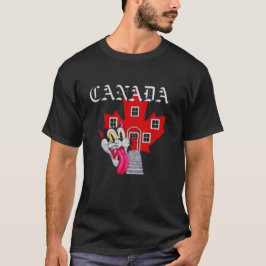 ROTES AHORNBLATT-HAUS MIT KATZE T-Shirt