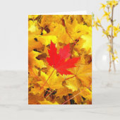 Rotes Ahornblatt Karte (Gelbe Blume)