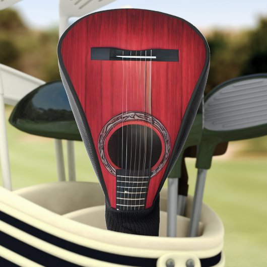 Rotes akustisches Gitarrenbauminstrument aus Holz Golf Headcover