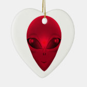 ROTES ALIEN KERAMIK ORNAMENT (Rechts)