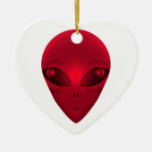 ROTES ALIEN KERAMIK ORNAMENT (Vorne)