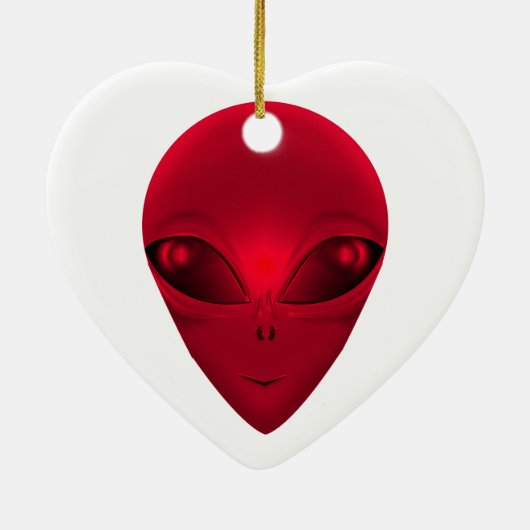 ROTES ALIEN KERAMIK ORNAMENT (Hinten)