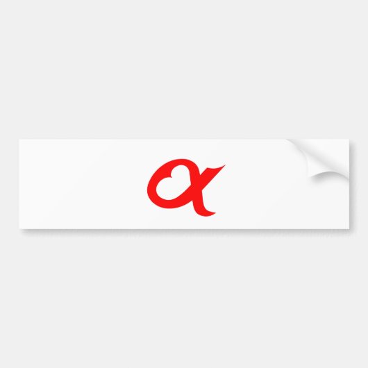 Rotes Alpherz Autoaufkleber (Vorne)
