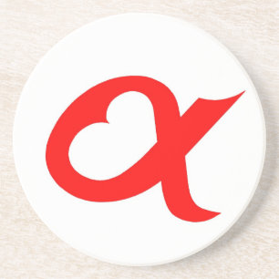 Rotes Alpherz Sandstein Untersetzer