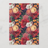 Rotes Amaryllis Brautparty Bingo Game Begleitkarte (Rückseite)