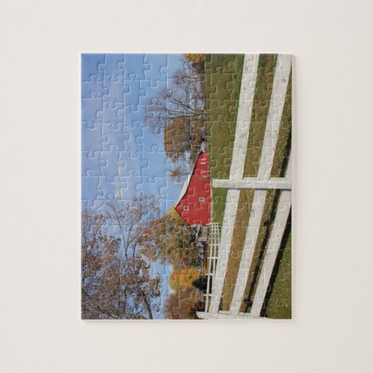 Rotes amisches Scheunen-Puzzlespiel Puzzle (Vertikal)