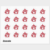 Rotes Anarchie-Symbol Runder Aufkleber (Blatt)